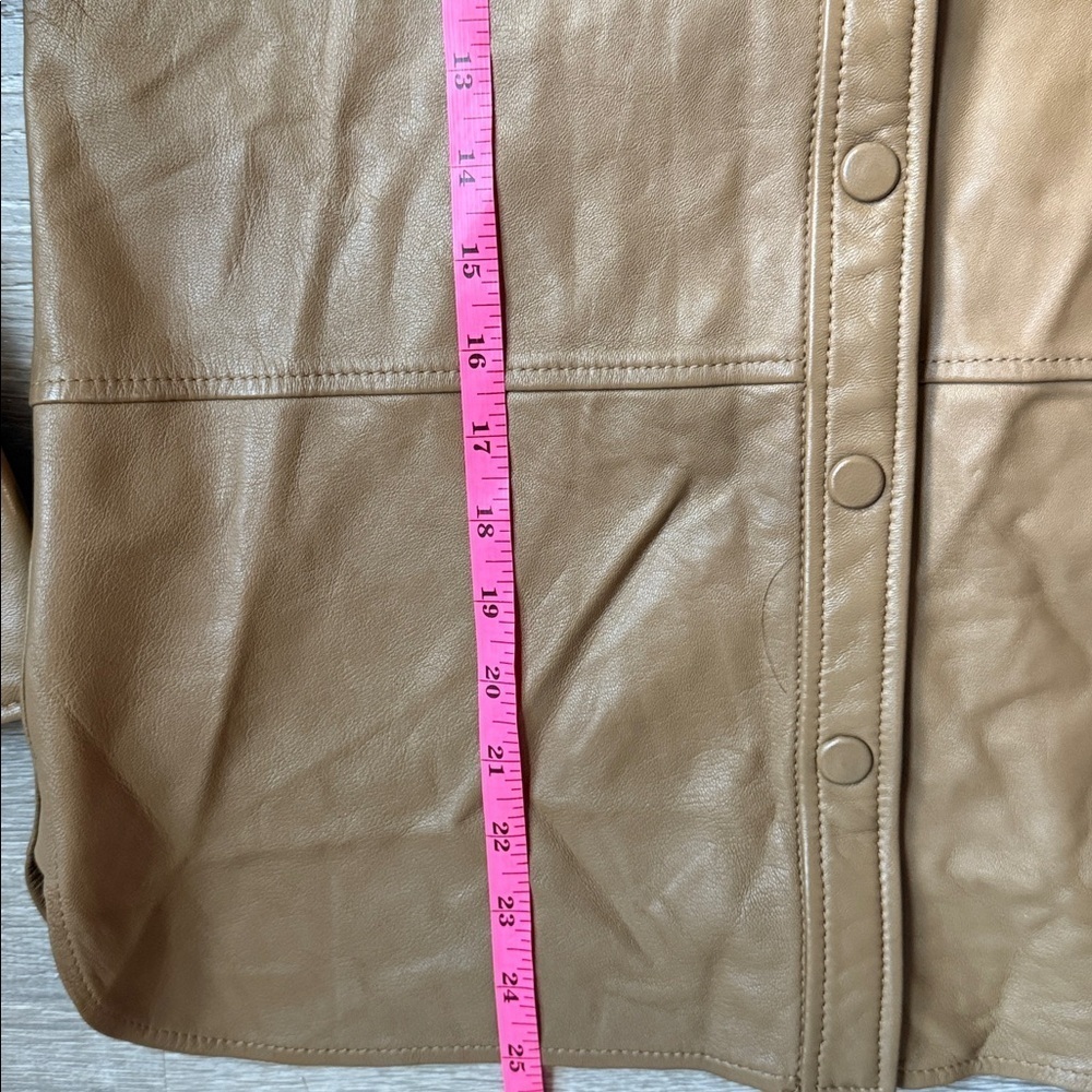 GANNI LAMB LEATHER BUTTON DOWN CARAMEL 4 - Picture 11 of 11